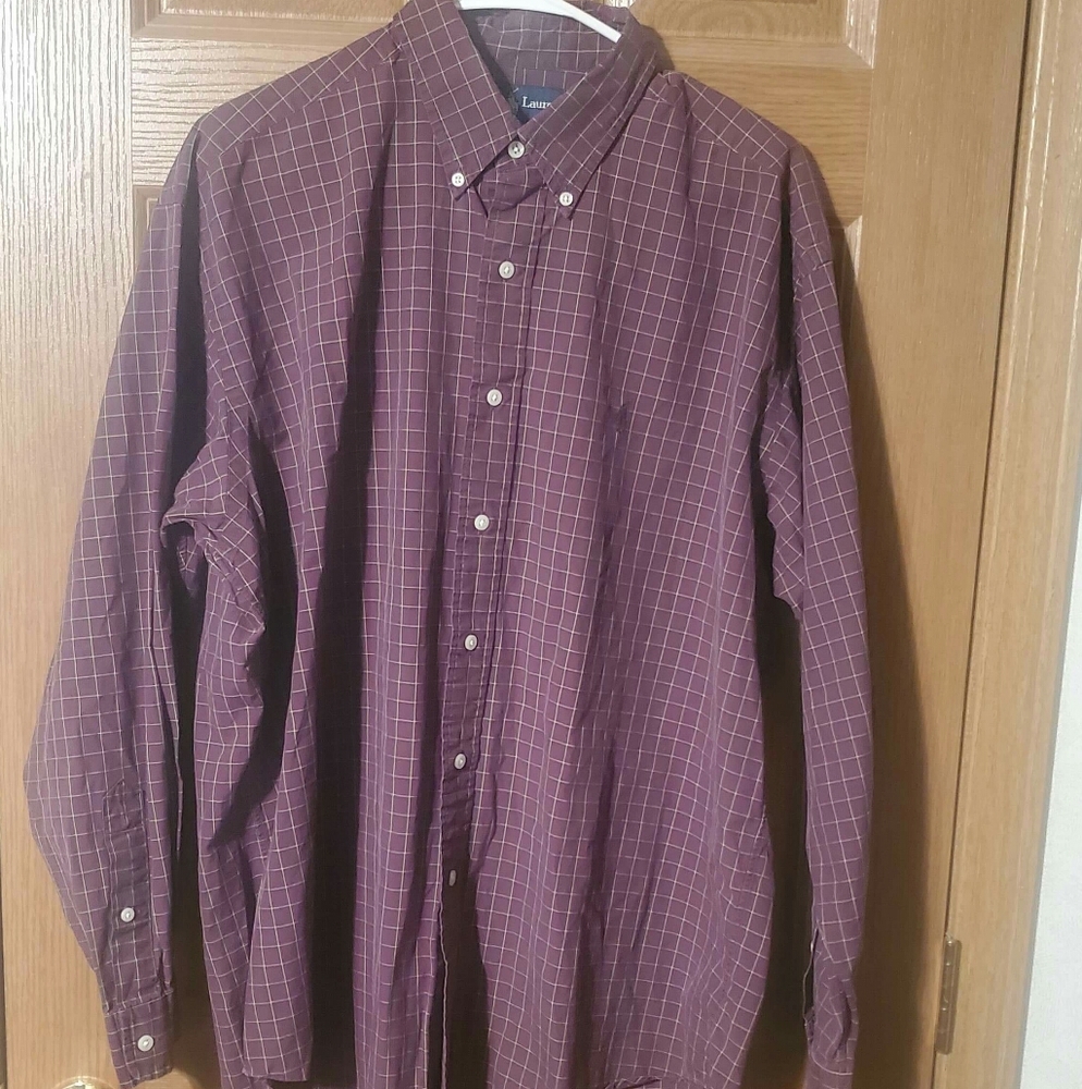 Purple/Green Ralph Lauren Blake Button Down LG.